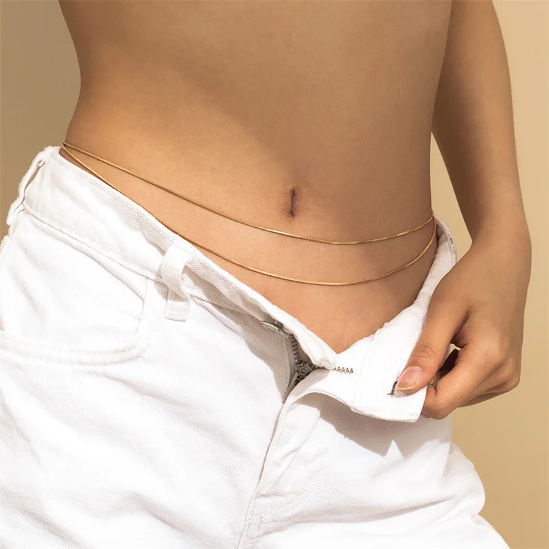 Manufacture Fashion Ladies Waist Chain Jewelry Beaded Belly Chains for the Waist Women Bohemia Butterfly Thin Body Chain