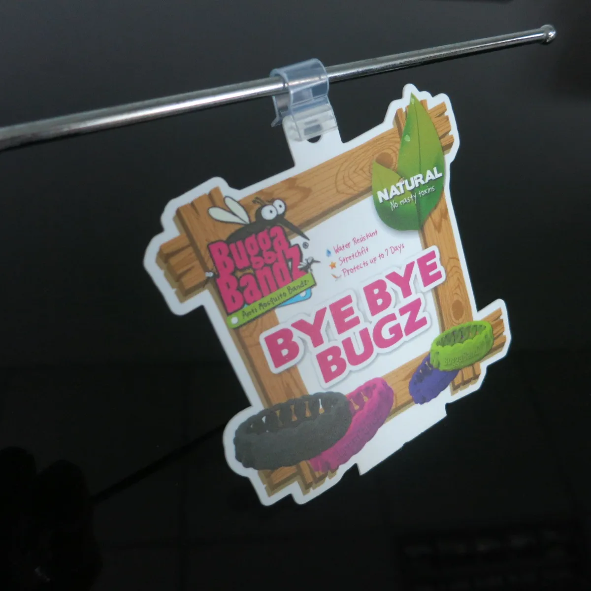 supermarket display pvc hanging label holder on shelf