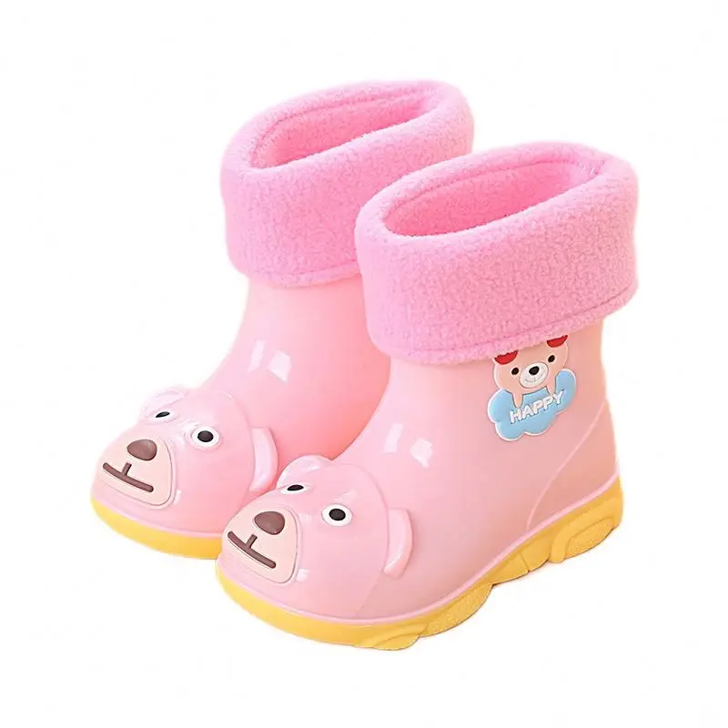 QZHR Wholesale Custom Various Printing Unisex Kids Outdoor Rubber Shoes Colorful Waterproof Toddler Rainboots For Rain