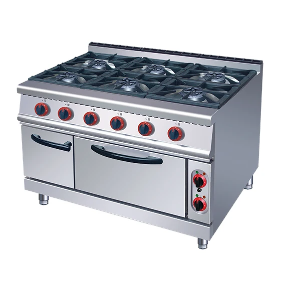 Commercial luxury kitchen equipment gas range stove 6-Burner Gas Oven With Gas Range