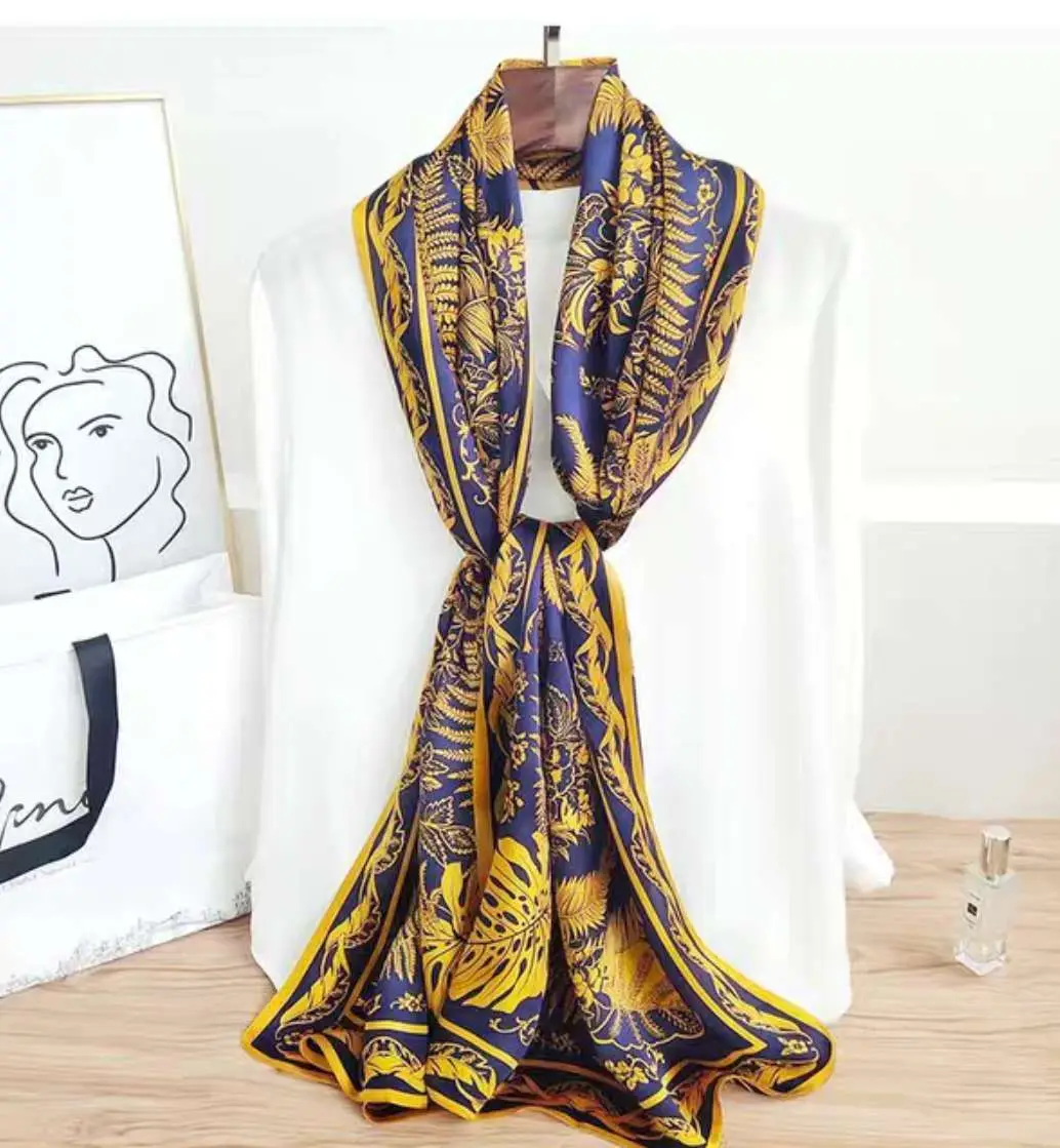 Шелковый шарф на заказ с цифровой печатью, Высококачественный Экологически чистый Шелковый шарф для женщин