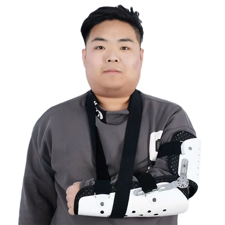 High Quality Unisex Adjustable Shoulder Elbow Brace Orthopedic Medical Device Breathable Plastic Left Right Shoulder Support