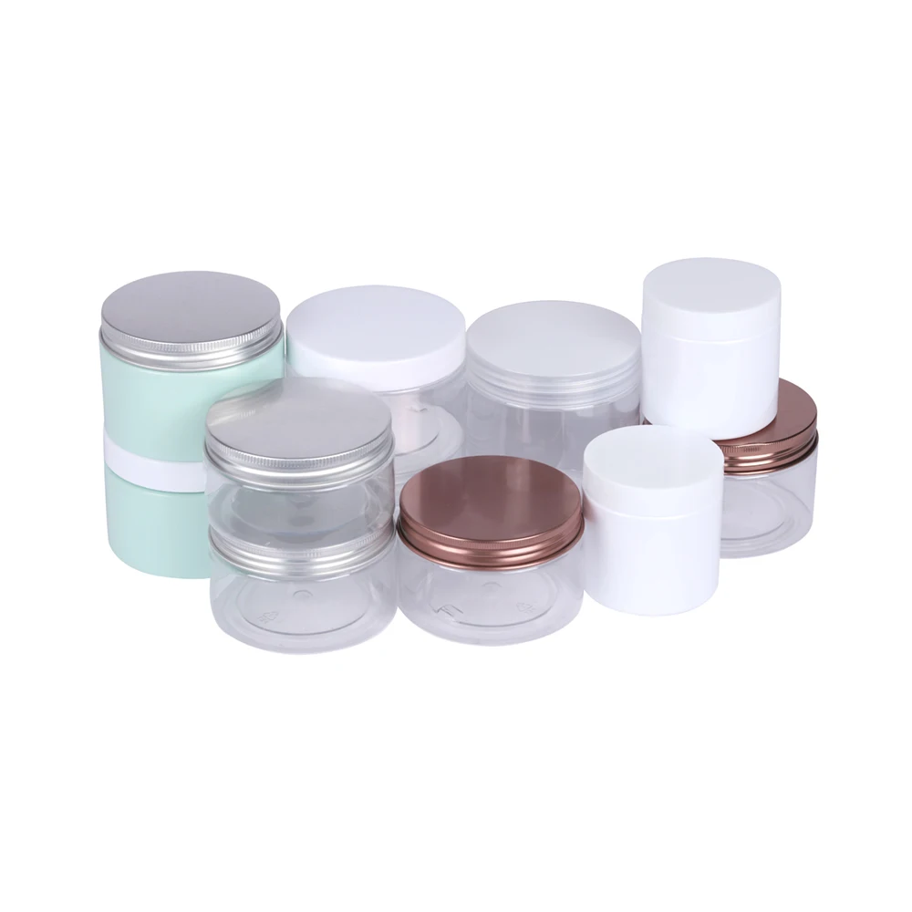 Yueyi High Quality Empty Plastic Acrylic Cream Jar Pet Hair Care Bottle Skin Care Acrylic Cosmetic Jar Pot En Acrylique