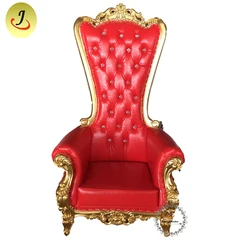 JC-K01 Modern style fashion design golden red color  Wedding king chair throne chair