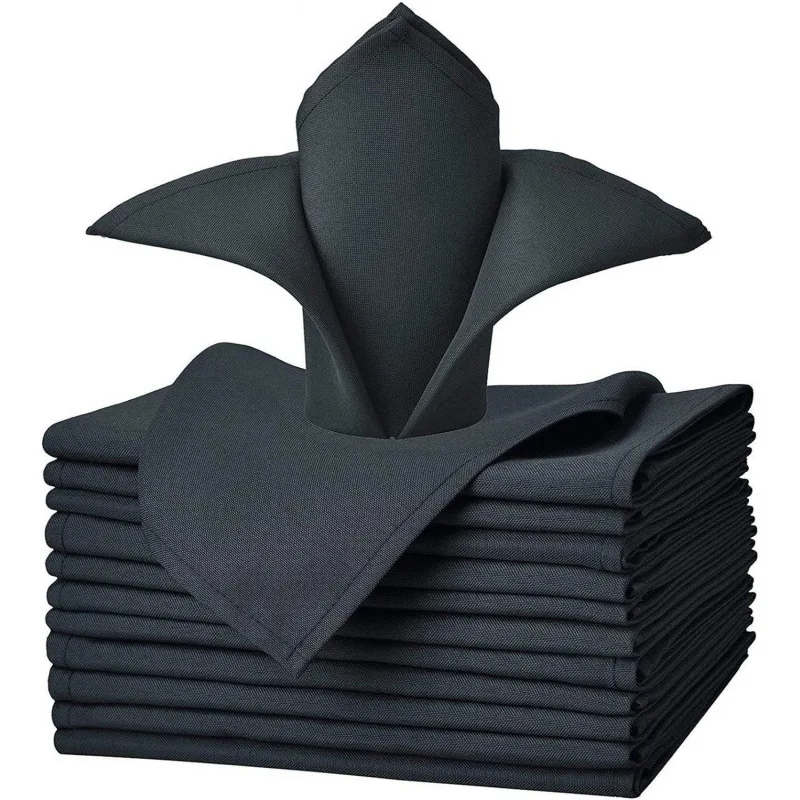 Folding Flower Saliva Cloth Customized Hotel Solid Color Polyester Napkin Western Restaurant Satin Placemat