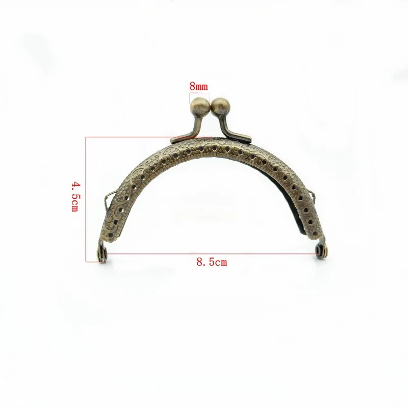 Purse Bag Kiss Clasp Lock, Bag Purse Making Metal Arch Frame Embossed Metal Purse Frame for DIY Handle Bag Sewing Craft