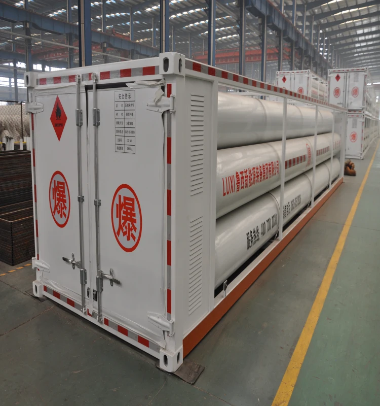 China Supplier Station Gas Cylinder Hydrogen /CNG 10 Tubes Skid Container