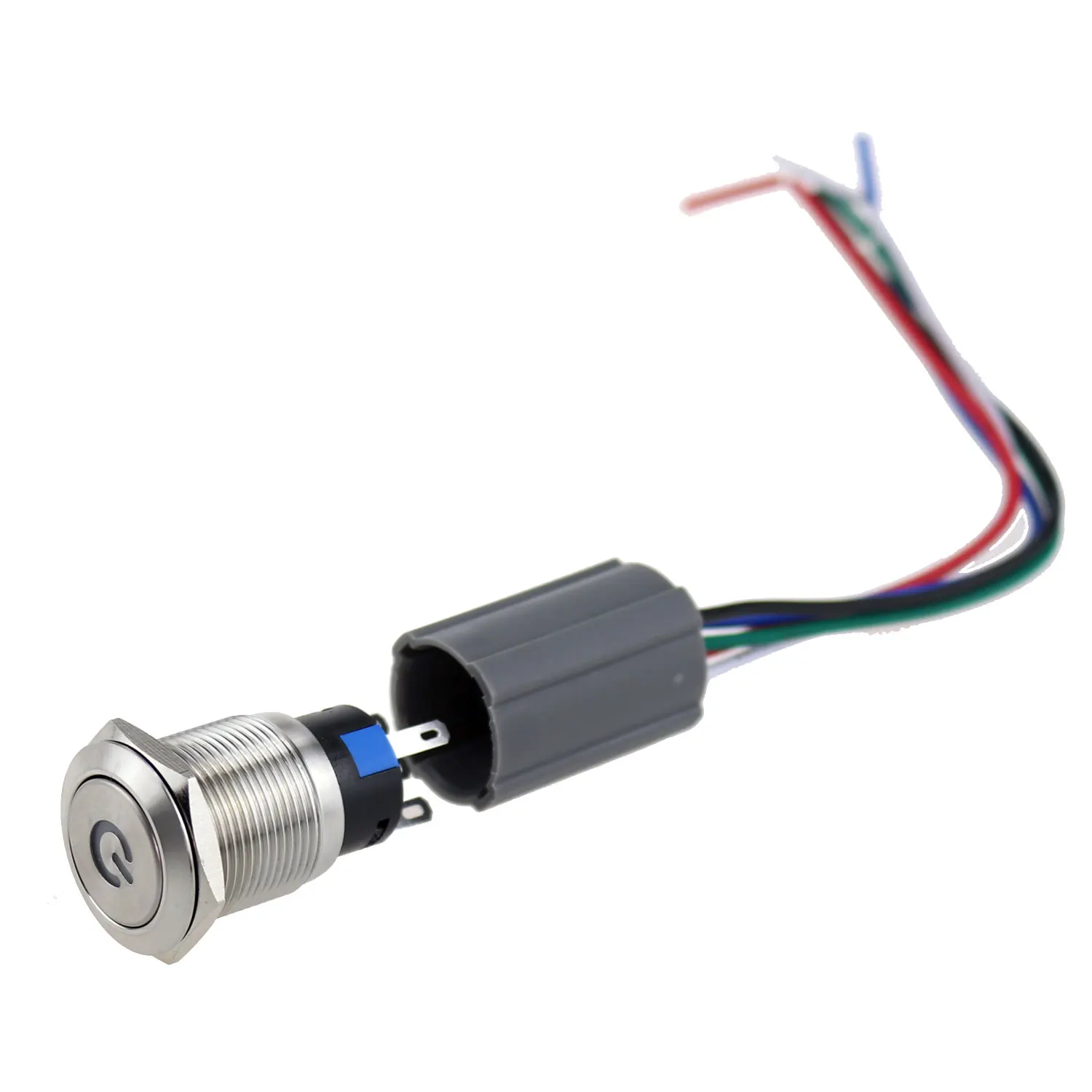 19mm auto engine ignition starter ac power latching push button with led light
