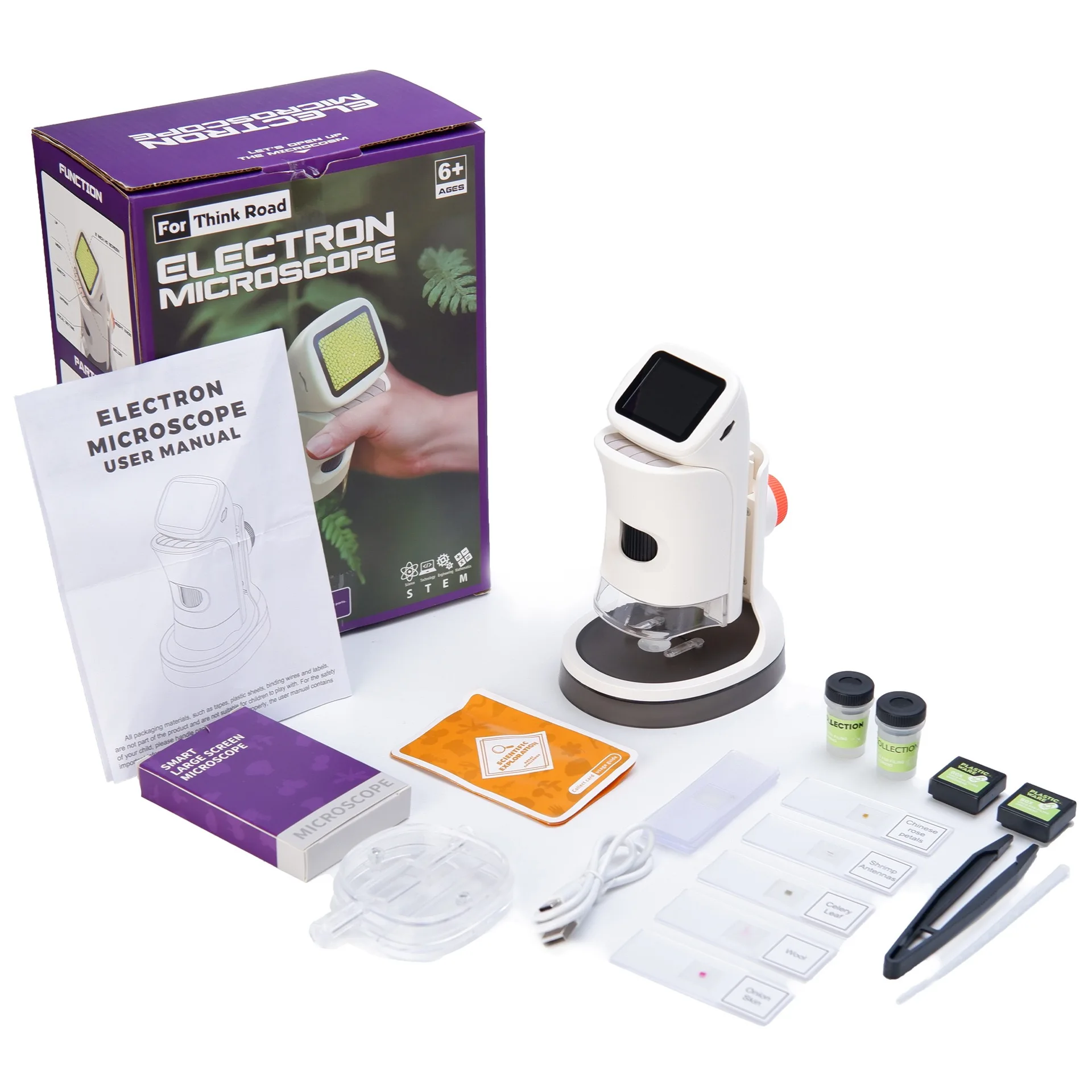 Microscope for Kids 1000X HD Pocket Kids Microscope 2.1' LCD Screen Microscope for Kids 8-12 Science Mini Scope Toy Kits