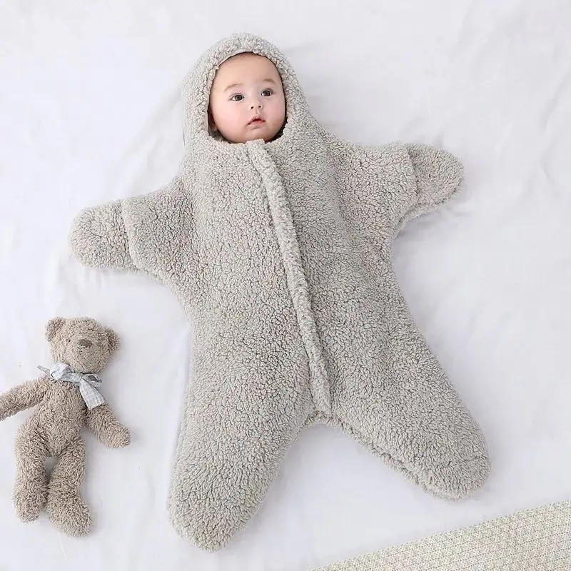Newborn Sleeping Bags Baby Blanket Swaddle Starfish Shape Winter Warm Baby Cocoon Cotton WrapBlankets for Babies Sleepsack J0158