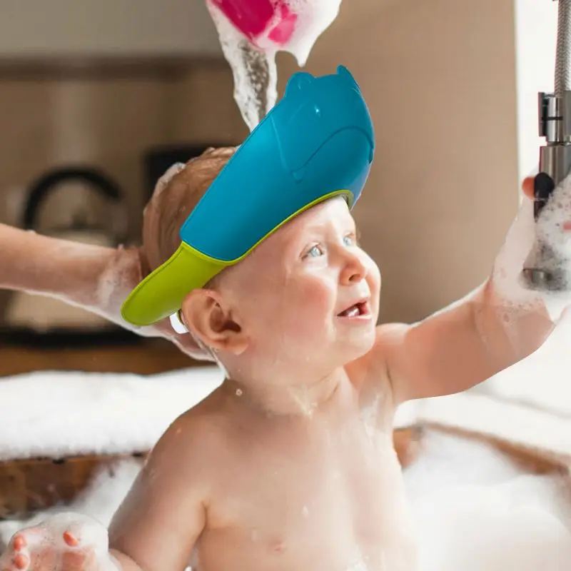 new kids bath visor hat adjustable baby shower cap protect shampoo hair wash shield for children infant waterproof cap