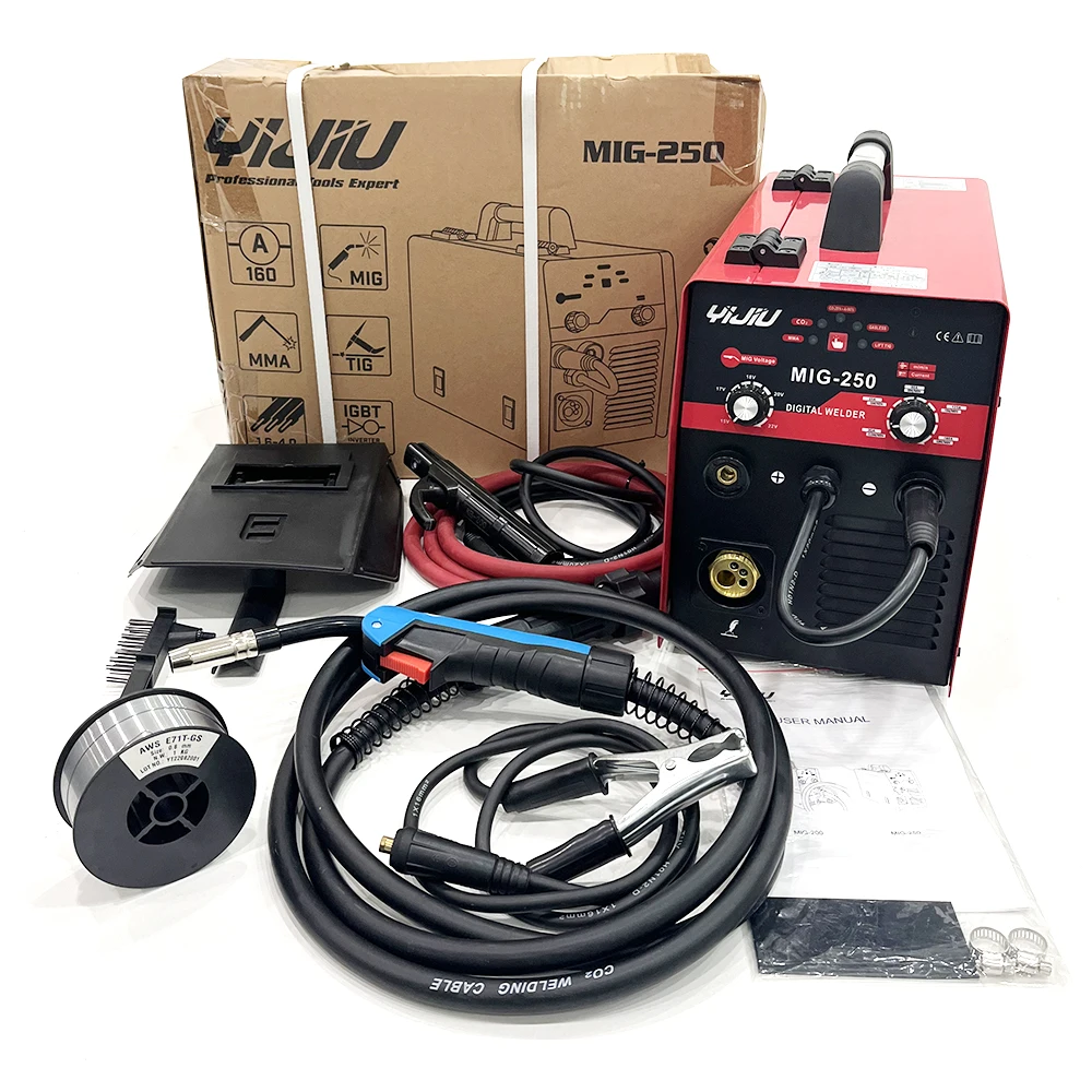 YIJIU MIG-160DG High Quality Gas/No Gas Cnc Digital MMA/TIG/MIG 3 in 1 Arc Welder Invert With Factory Price