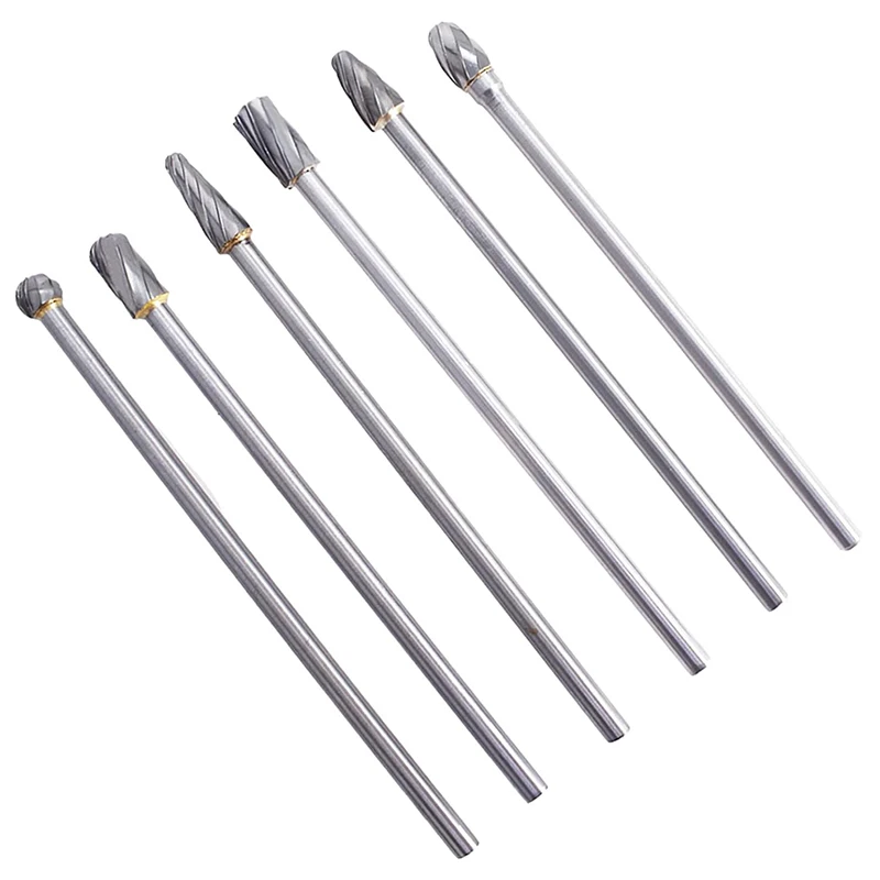 10pcs 3 mm (1/8 Inch) Shank Tungsten Carbide Double Cut Rotary Burr Die Grinder Bits Rotary Files