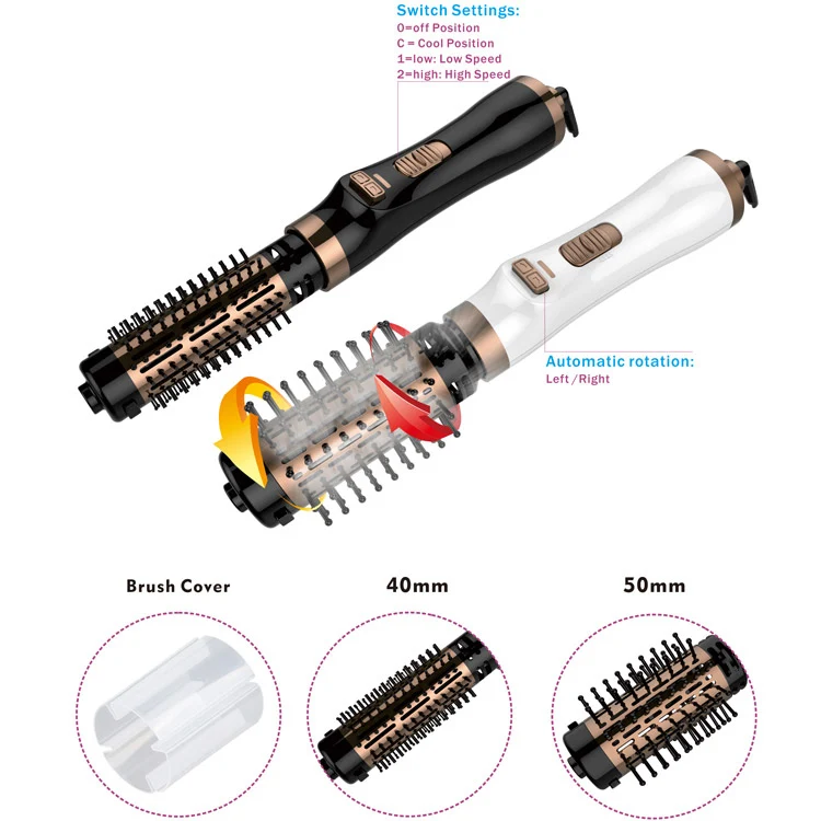 Rotating Multifunction one-step volumizer hot air hair dryer comb blow drying hair brush hot air brush