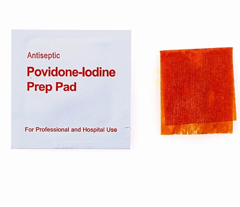 customized medical antiseptic Povidone-Iodine pad in hospital home school hotel