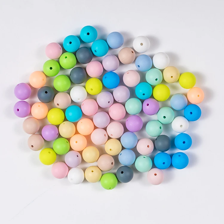
Customise New Bpa Free Bulk 6mm 9mm 10mm 17mm 19mm 20mm 22mm 8 9 15 10 19 20 mm Soft Pastel Baby Theething Round Silicone Beads 