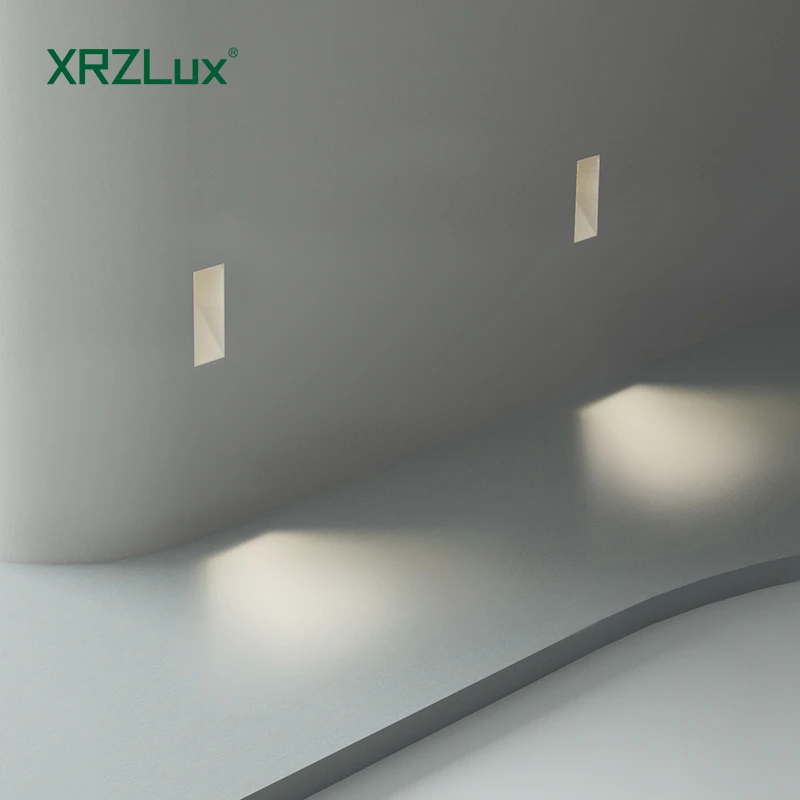 XRZLux Gypsum Lamp Recessed LED Stair Light Step Lighting 3W Led Corner Lamp Living Room Aisle Background Wall Plaster Light