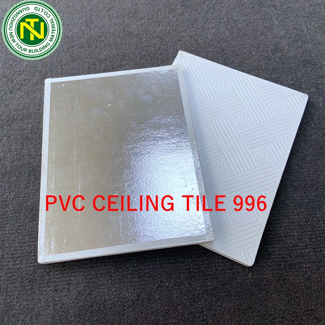 
China factory Good price 7 MM /8 MM/9 MM thick PVC laminated gypsum board ceiling tiles 