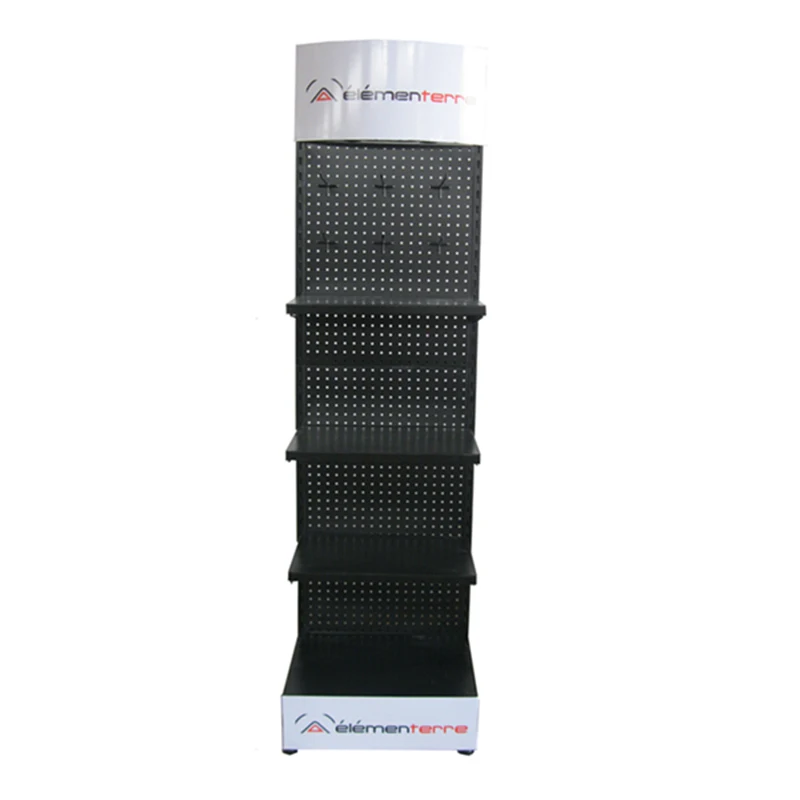 Free Standing Floor Merchandiser Point Of Sale Pegboard Wall Hanging Rack With Pegs For Shop
