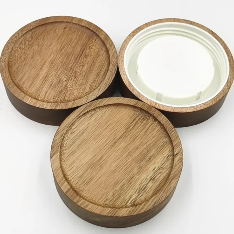 Acacia Wooden Lid  for bottle  Customized  wooden lid with inner PlA screw cap