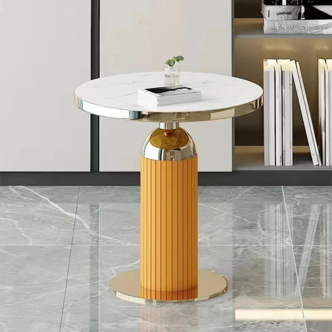 Natural Stone Luxury Furniture Set Round Table  Antique Gold Marbleg room
