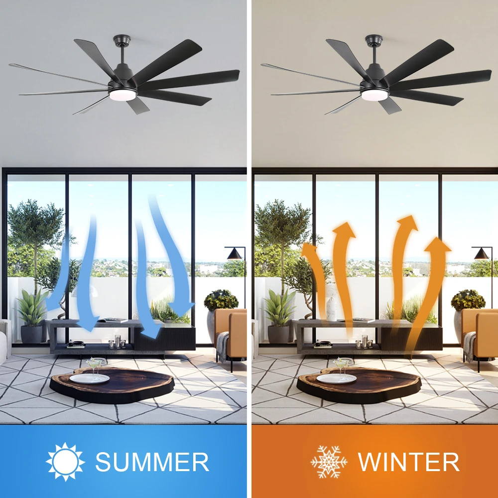 72 Inch Ceiling Fan Minimalist Large Industrial Ceiling Fan Energy-Saving Ceiling Fan With Light