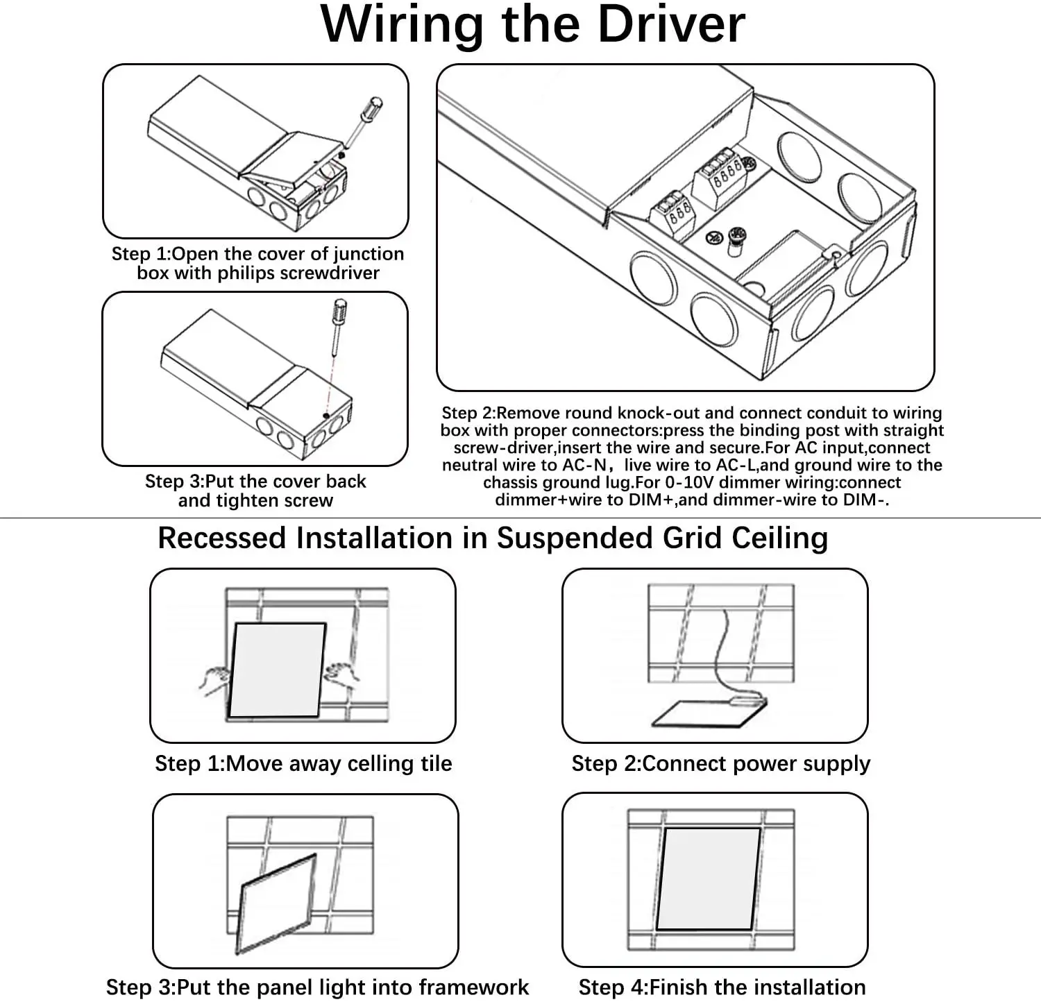 White Silver Frame 4x2 2x4 panel led indoor Suspended Ceiling Recessed LED Panel Light