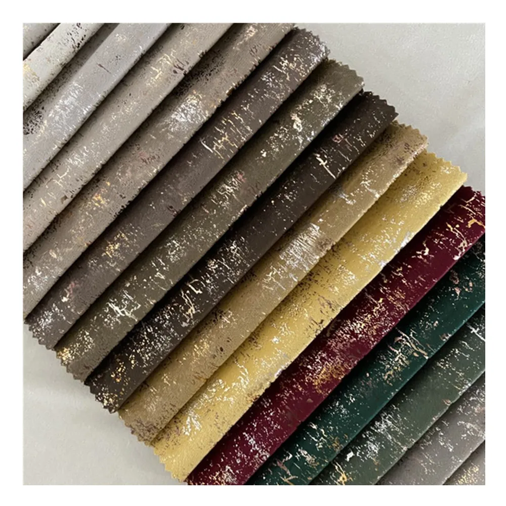 Best selling cheap golden bronzed holland velvet fabric for sofa 100% polyester fabric new design