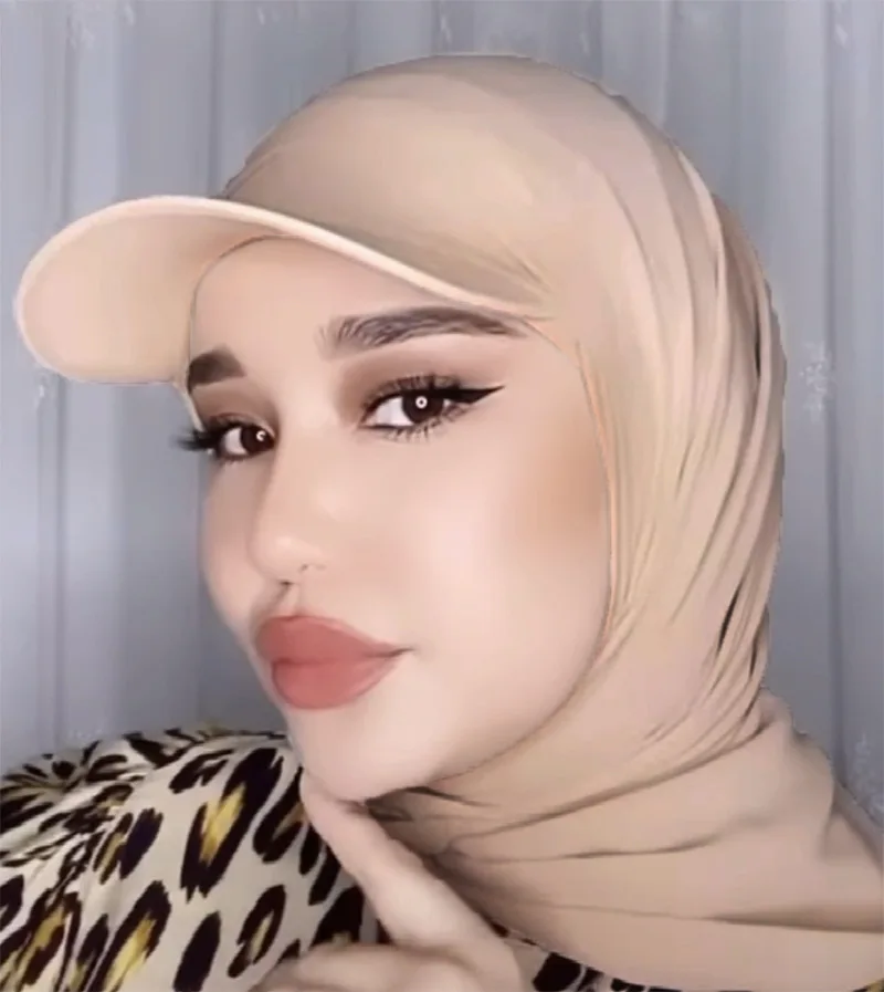 2022 Wholesale Supplier Ready To Wear Muslim Women Georgette Shawls Instant Hijab with Baseball Hat Sport Chiffon Hijab