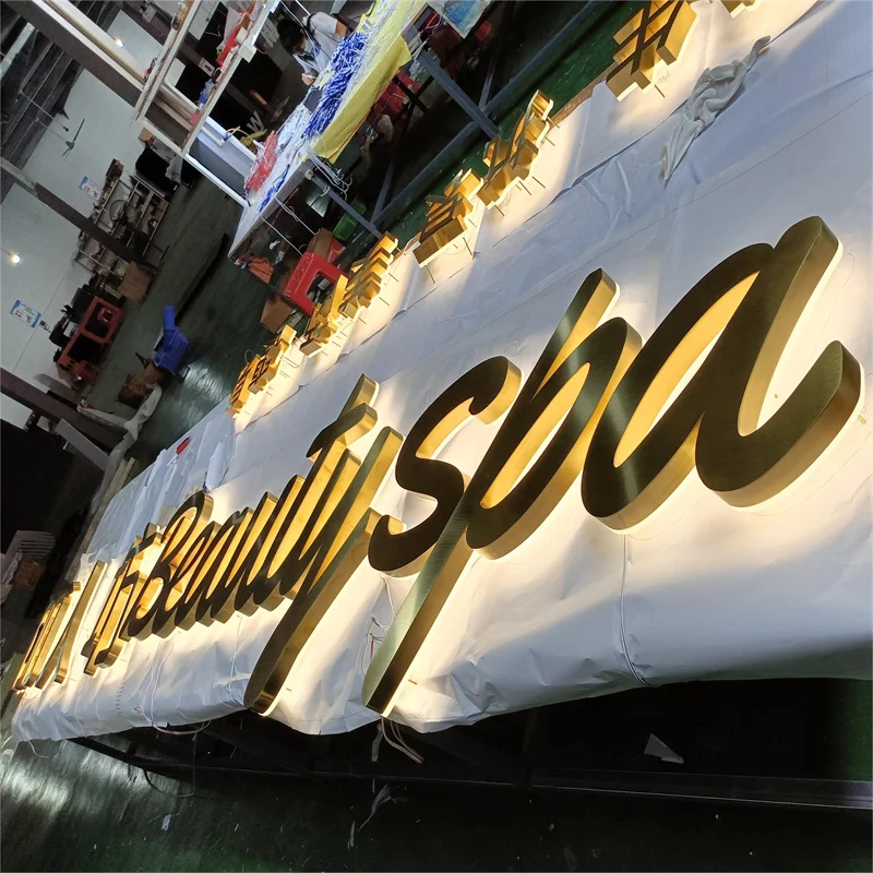 Customized Brushed Chromed Stainless Steel Small Acrylic Led Backlit Channel Letters for Shop