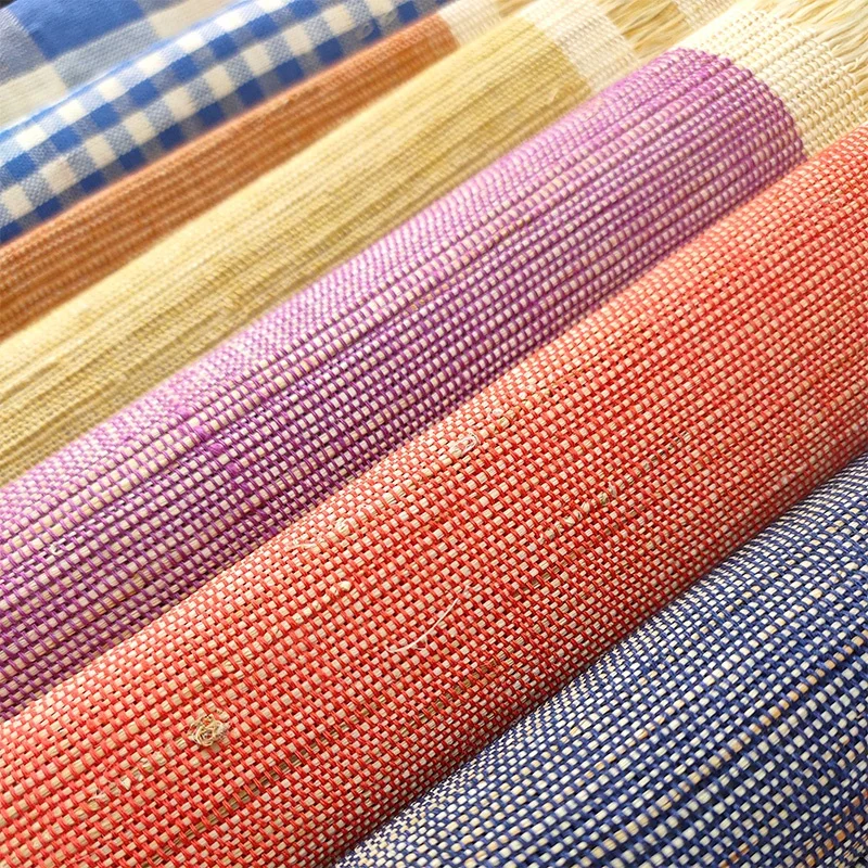 Luxury blinds factory home decoration hand-woven ramie red blinds backdrop