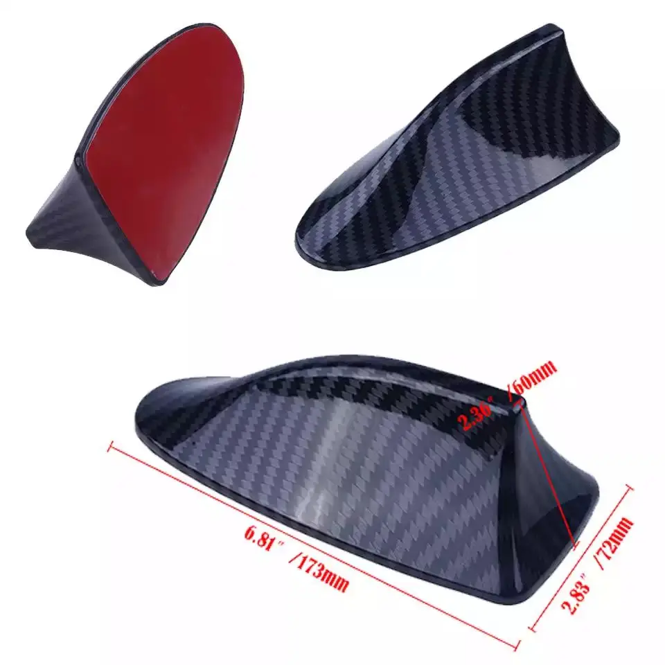 Universal Decorative Shark Fin Roof Antennas No Function Carbon Fiber Look Dummy Aerial Replaceable Car Accessories