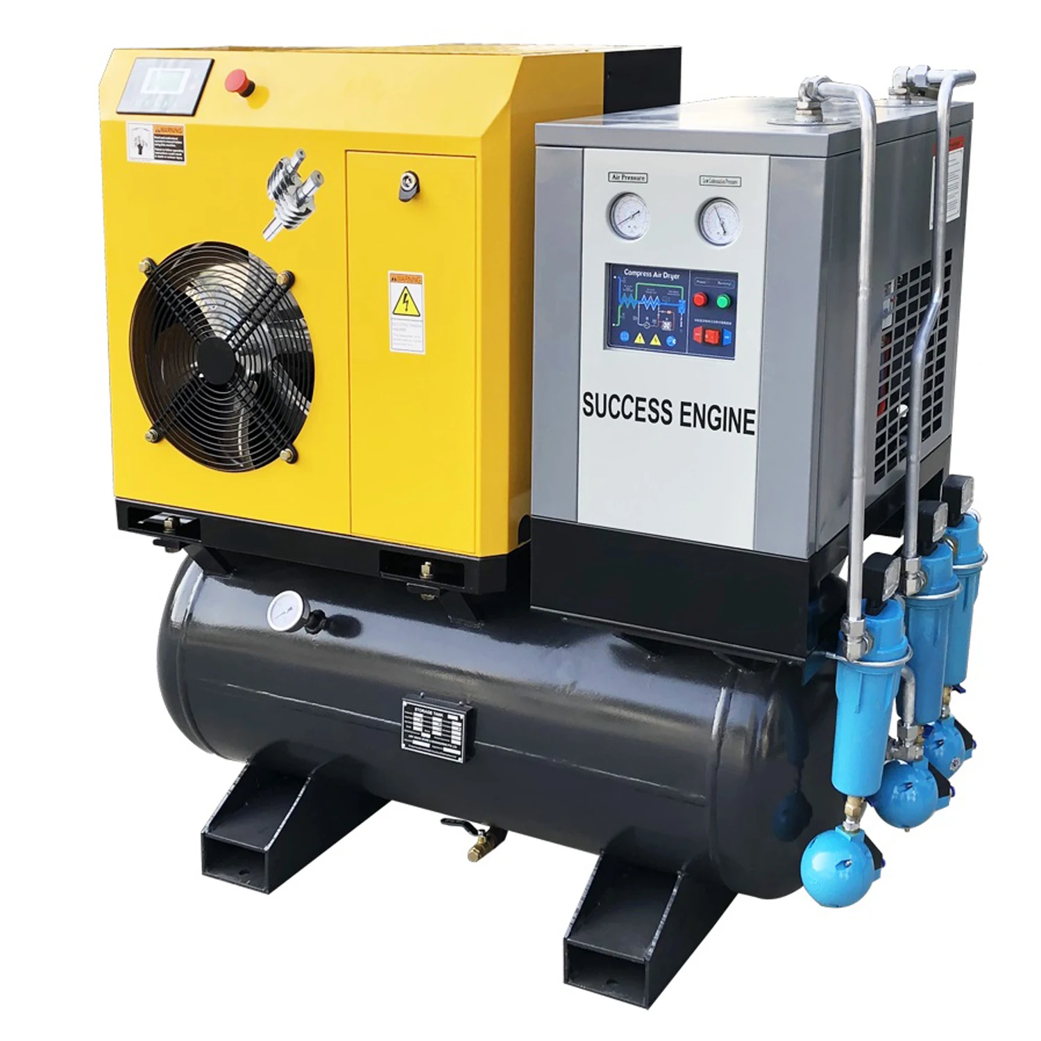 
5.5hp 145psi Screw Type Air Compressor with Air Dryer and Air Tank 