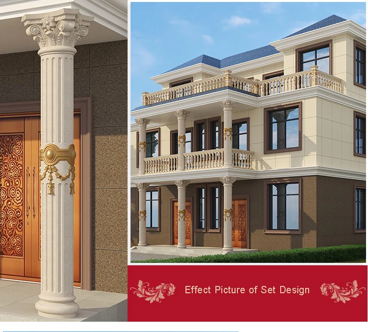 ABS plastic concrete plain pillar 30cm x 350cm roman column molds