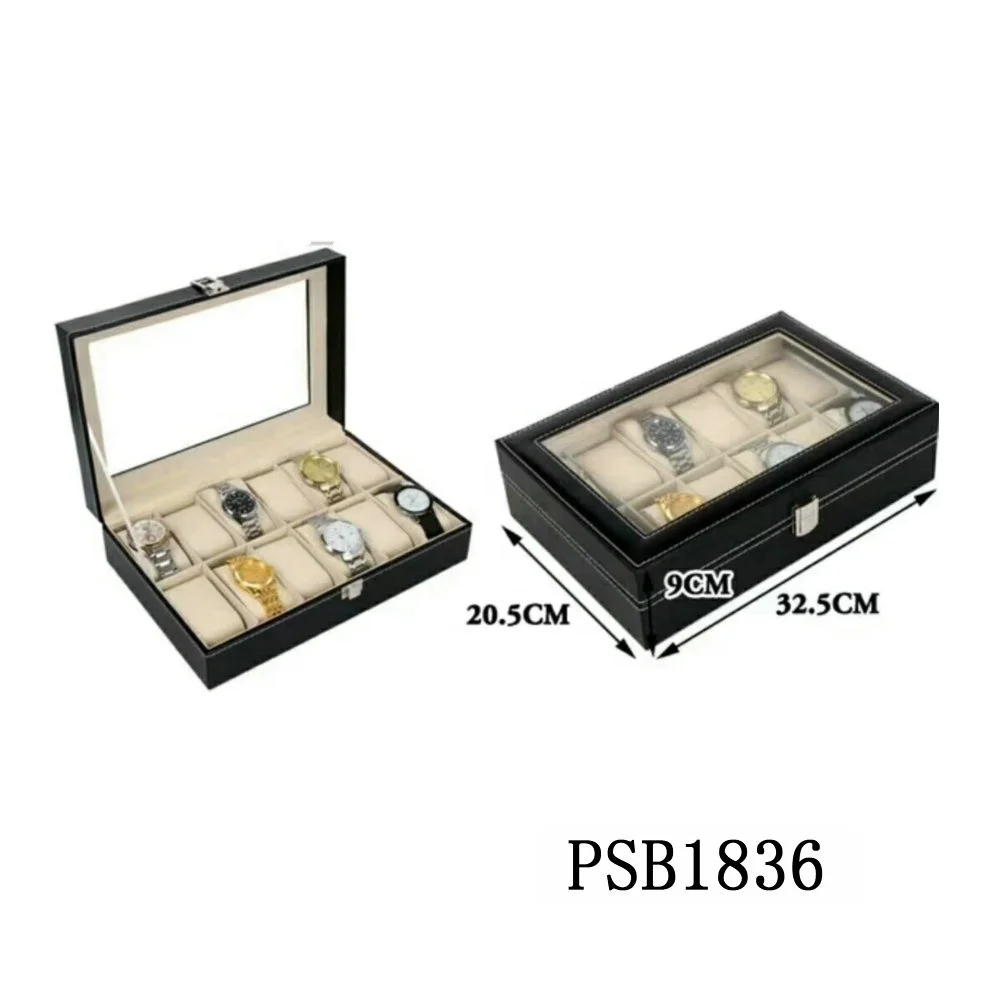 10 slot aluminum wrist watch box custom box watch  transparent watch box