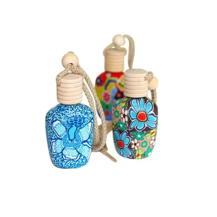 Hot Sale Soft Ceramic Aromatherapy Glass Bottle, Empty Hanging Car Perfume Bottle