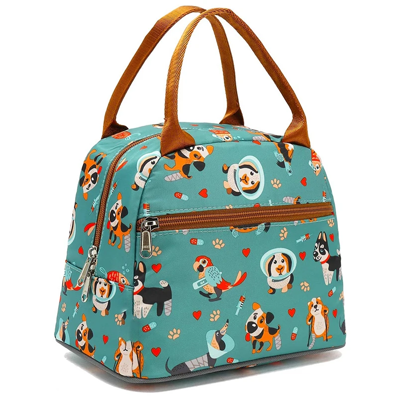 Custom Oxford Cloth Insulation Lunch Bag Cooler Bag With Color Printed Lunch Storage Bag