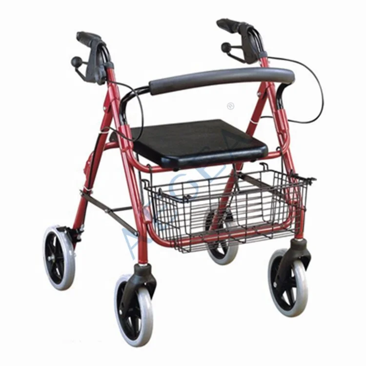 4-wheeled Rollator Walker for Sale Lightweight Deluxe Aluminum Rehabilitation Therapy Supplies
