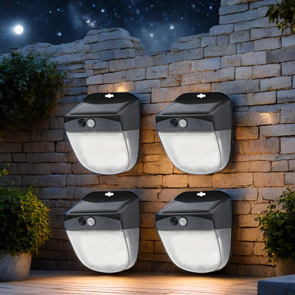 Mini IP65 Waterproof Solar Wall Lamp with Motion Sensor for Garden Lighting