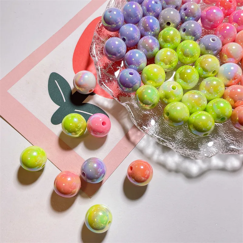 50pcs/bag 16mm Hot sale loose round bead decorative handmade diy charms acrylic shell pearl beads for jewelry making