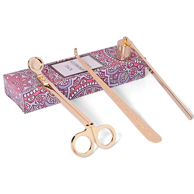 Безопасный Бронзовый фитиль из нержавеющей стали триммер на заказ/соломинка/автоматическая Зажигалка/ножницы для фитиля свечи набор для ухода за свечой с логотипом