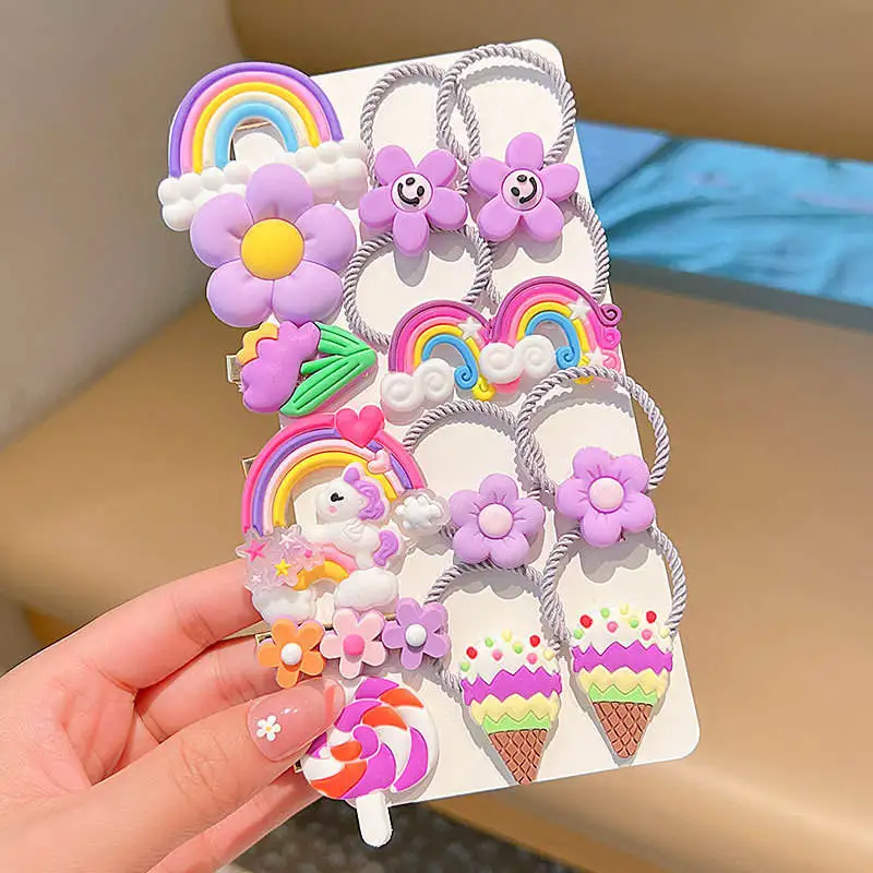 Cute Cartoon Silicone Hair Accessories Children Soft Duckbill Clip Princess Hairband Baby Safety Color Beauty Personal Care