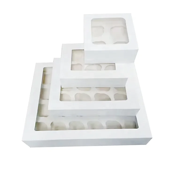 Baking packaging 2/4/6/9/12 grid wholesale muffin box cupcake egg tarts box dessert packaging box