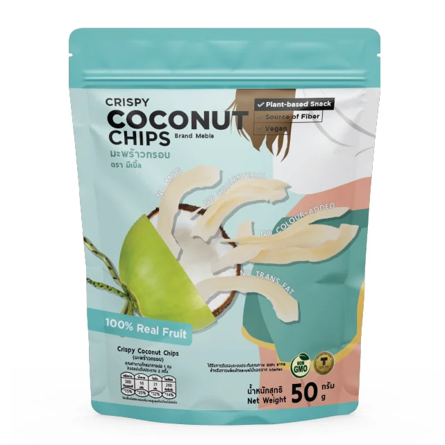 Заводская цена, Премиум вакуумные Хрустящие Жареные кокосовые чипсы, фруктовые Чипсы, закуска Yummy, лучший вкус, Тайский продукт на экспорт