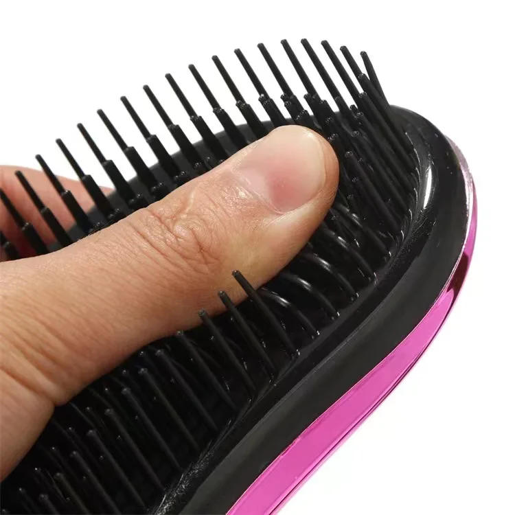 Customized Logo Salon Shaped Anti-Static Hairbrush ABS & Nylon Material With Chamfered Design Tangled Hair Solutions