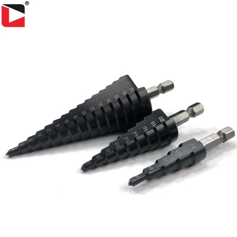 HSS M35 TiAlN coating 4-12/4-20/4-32mm hex shank hss step drill bit for stainless steel
