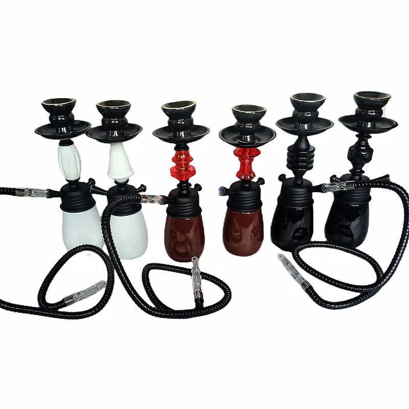 Cheap Price Arabian Hookah Acrylic with Stainless Iron Small Shisha Set Mix Design Color