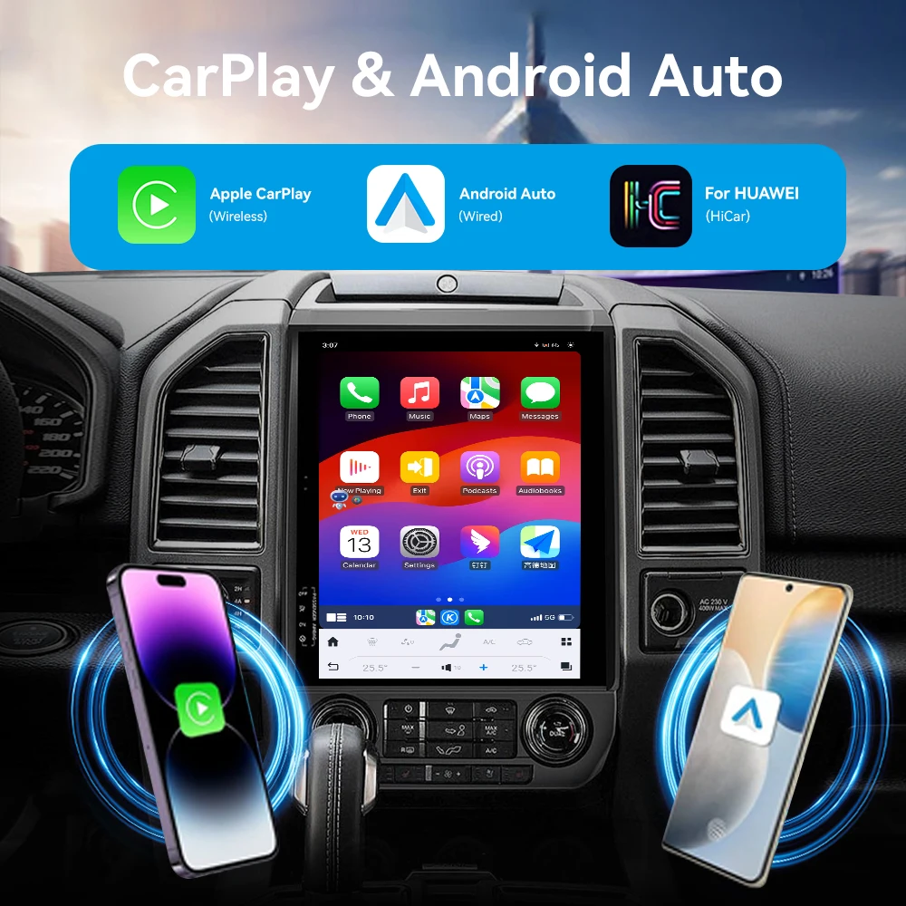12 1 дюймов Qualcomm Android для Ford F150 2015-2020 Tesla стиль автомобильный GPS навигатор мультимедийный плеер магнитола
