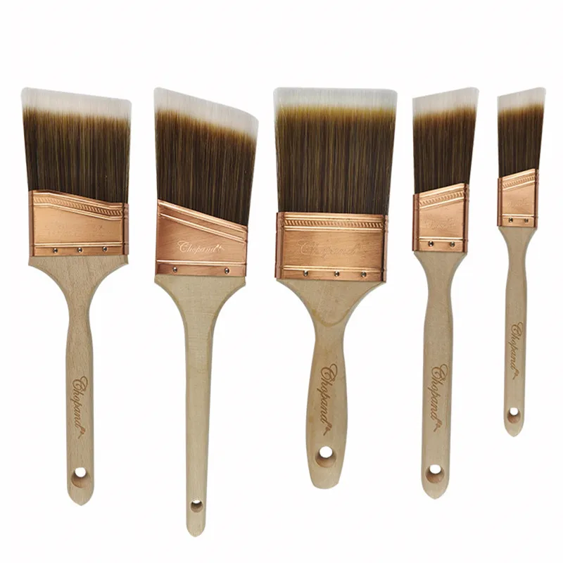 bristle paint brush High Quality Polyester  wood handle brush  paint brush set