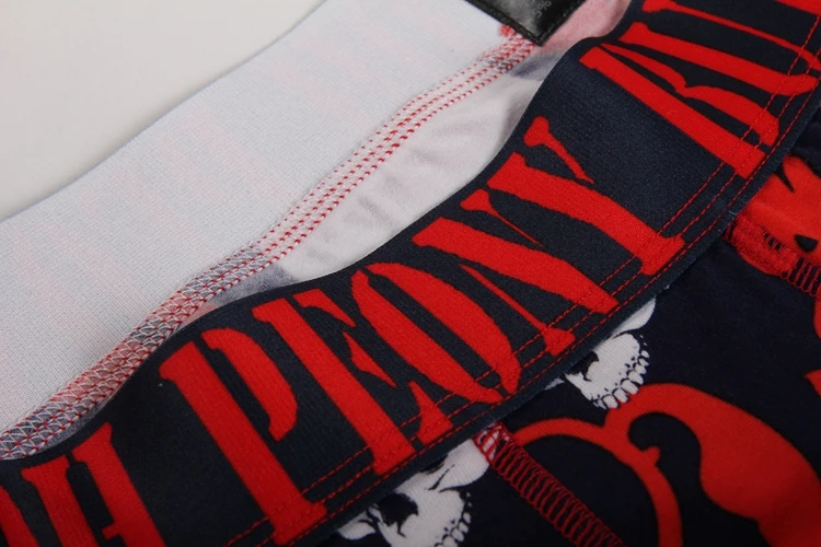 
Skull Pattern Elastic Slim Organic Cotton Custom Man Underwear Suppliers 